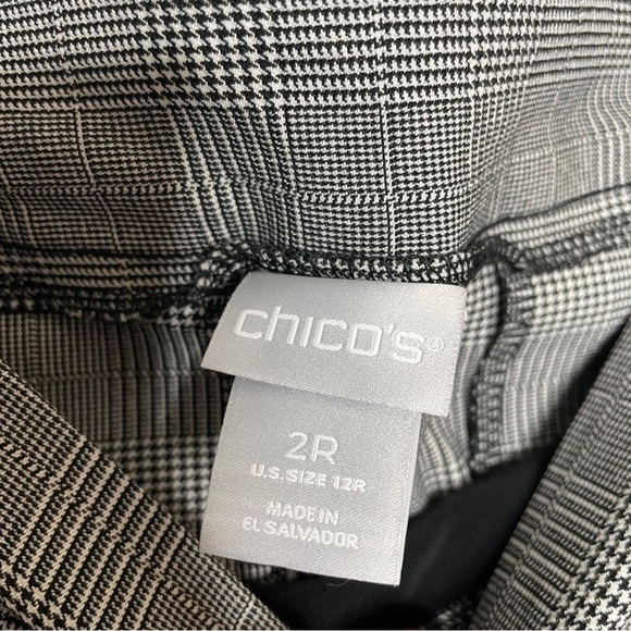 Chico's Brigitte Slim Ankle Pants Glen Plaid Size 12 Stretch - Picture 6 of 8